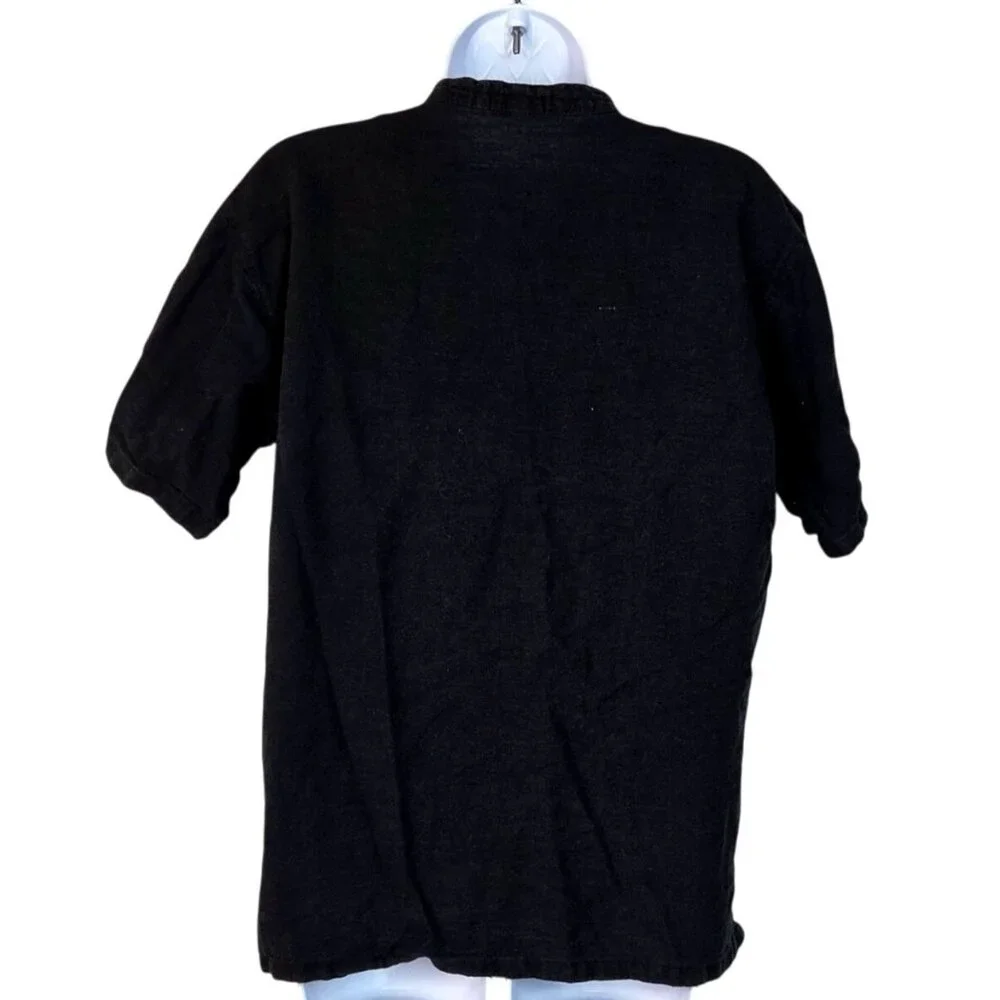 Vintage Arda Black Traditional Chinese Dragon Embroidered Toggle Front Shirt XL - Picture 4 of 6